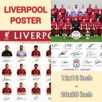 โปสเตอร์ ลิเวอร์พูลพร้อมลายเซ็นทั้งทีม 2022/23 ภาพคมชัดมีสองขนาด - Poster Liverpool Autograph Season 2022/23