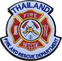 อาร์มปัก Fire &amp; Rescue department พร้อมติดตีนตุ๊กแก ขนาด 9x9cm