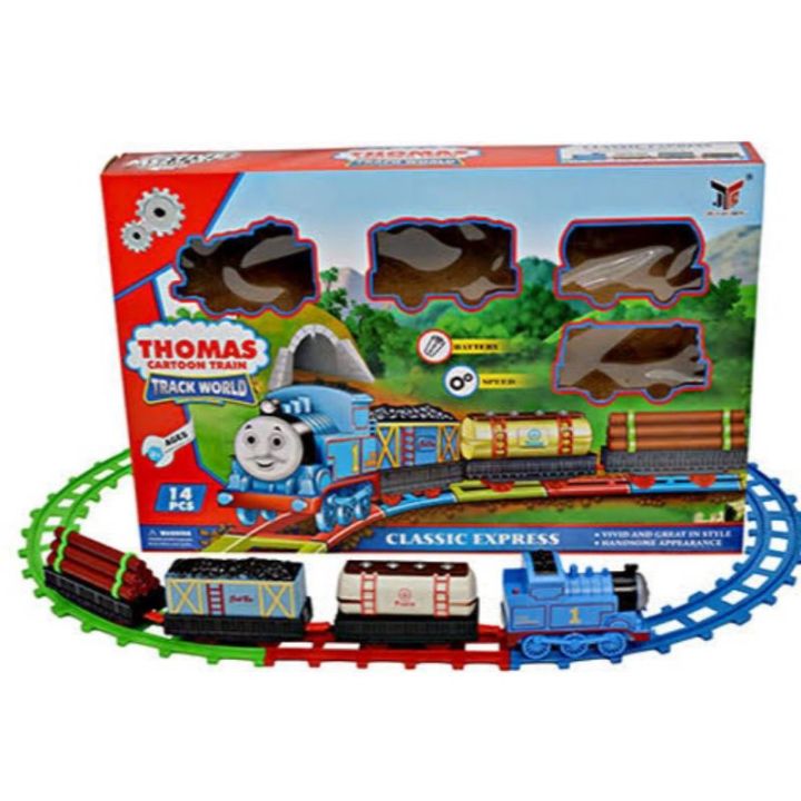 รถไฟโทมัส-thomas-train-แบบ-3-หรือ-5-ตอน-มาใหม่-รถไฟแบบคลาสิค-3ตอน-พร้อมราง-สำหรับเด็กๆ-ห้ามพลาด