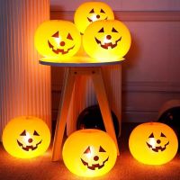 ลูกโป่งฮาโลวีนมีไฟLED ลูกโป่งฟักทอง ลูกโป่ง Halloween pumpkin balloon with LED light