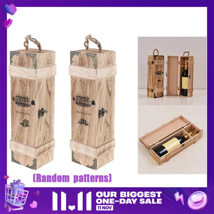 【High Quality】Vintage Wooden Wine Box Storage Gift Box General Purpose