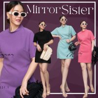 ?ป้าย Mirrorsister 20331.1 เดรสแขนสั้นคอปิด ทรงสวยคลาสสิค เรียบแต่โก้