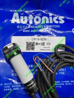 เซ็นเซอร์ CR18-8DN Autonics Capacitive Proximity sensor Size M18 3สาย ชนิดNPN-NO ไฟเลี้ยง12-24VDC ระยะตรวจจับ8mm ราคาไม่รวมvat