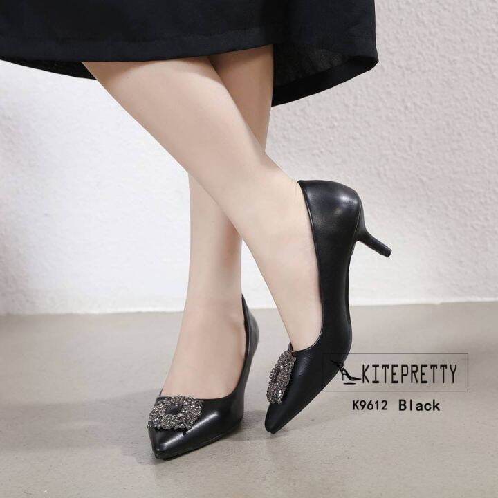 รองเท้าคัชชูส้นสูงประดับหน้าอะไหล่คริสตัล-kitepretty-รุ่น-k9612