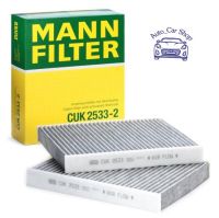 แพค 2 ชิ้น กรองแอร์ชาโคล (Charcoal Filter) BMW ยี่ห้อ Mann (CUK 2533-2 )  รุ่น F07,F10,F11,F12,F13,F06,F01,F02,F03,F04 เบอร์ 64119272642 , 64119163329 , 64116991537 , 64116809933