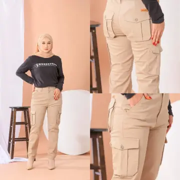 Women Casual Cargo Pants Y2K High Waist Slimmer Streetwear