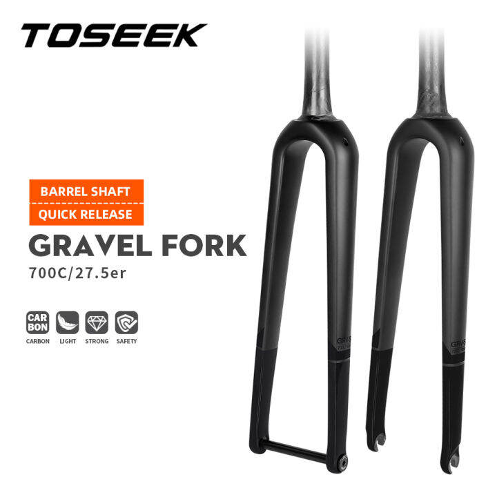 TOSEEK Gravel Fork All Carbon Fiber Road Bicycle Front Fork Quick