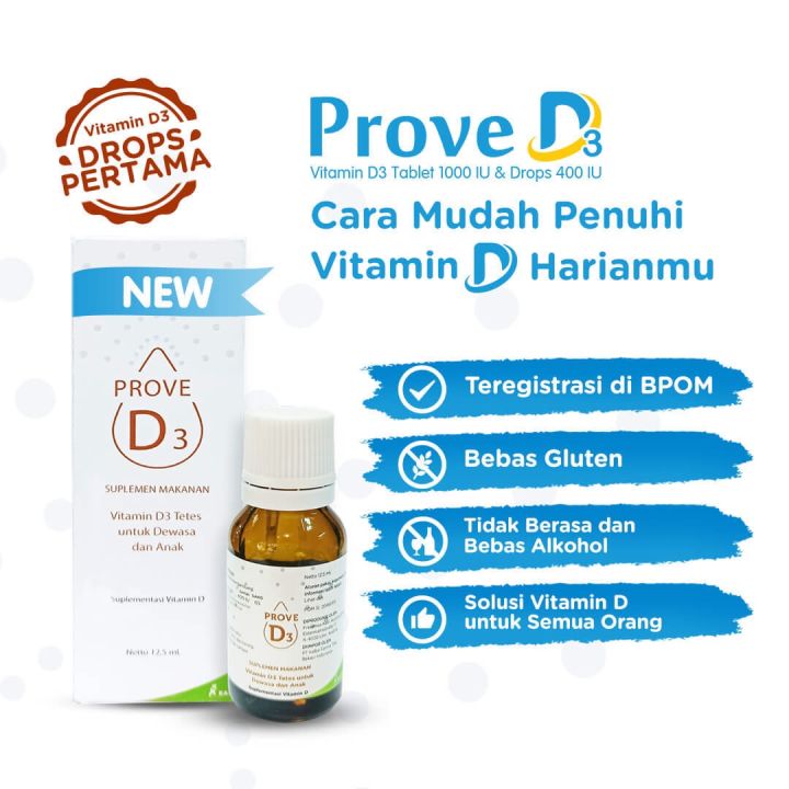 Prove D3 Drop Vitamin D3 400 Iu Kalbe Lazada Indonesia