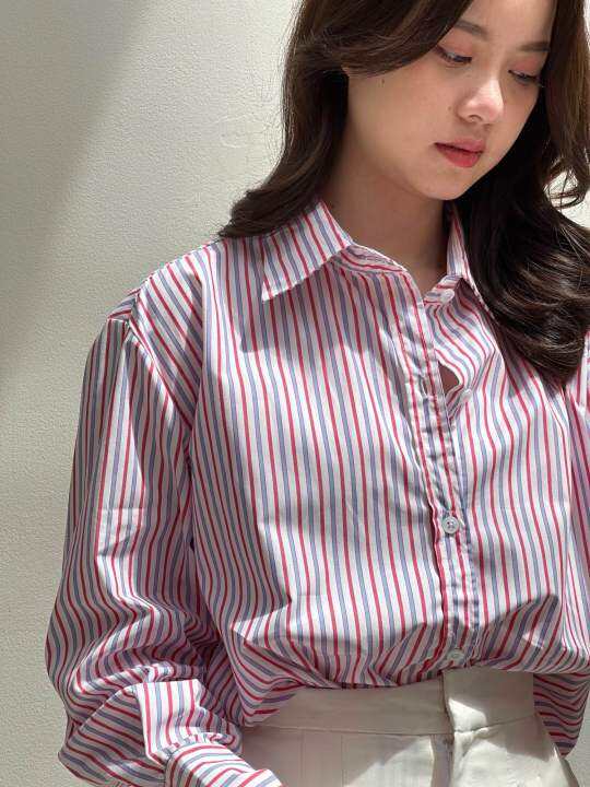 สีใหม่เข้าเเล้ว-striped-basic-shirt-เสื้อเชิ้ตลายทาง-dressylismm