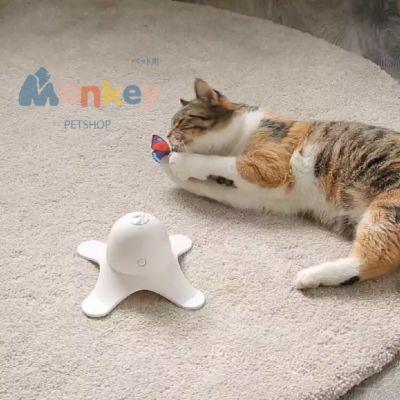 ของเล่นแมว ปลาหมึกไฟฟ้า ผีเสื้ออัตโนมัติ electric cat toy SQUIDGAME ของเล่นสัตว์เลี้ยง MONKEY