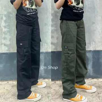 y2k Red Cargo pants for women Korean style high waist loose casual