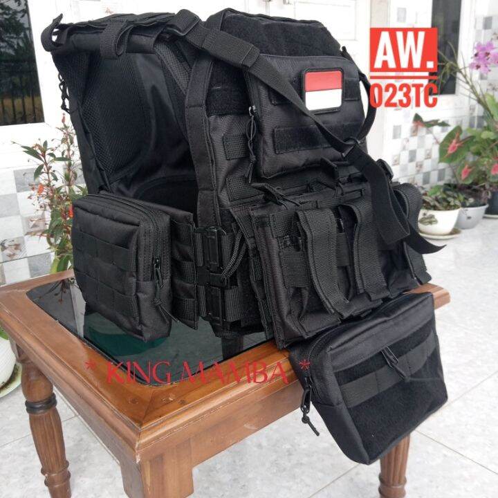 Body vest black king mamba tactical / rompi king mamba tactical Tni