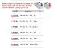 Haco 75233-6 Wall Sockets With DIN-Rail-IP44(เต้ารับพร้อมอุปกรณ์ เสริมราง DIN ชนิดลอย) 32A, 230V, 3Pin ( 3P+E)