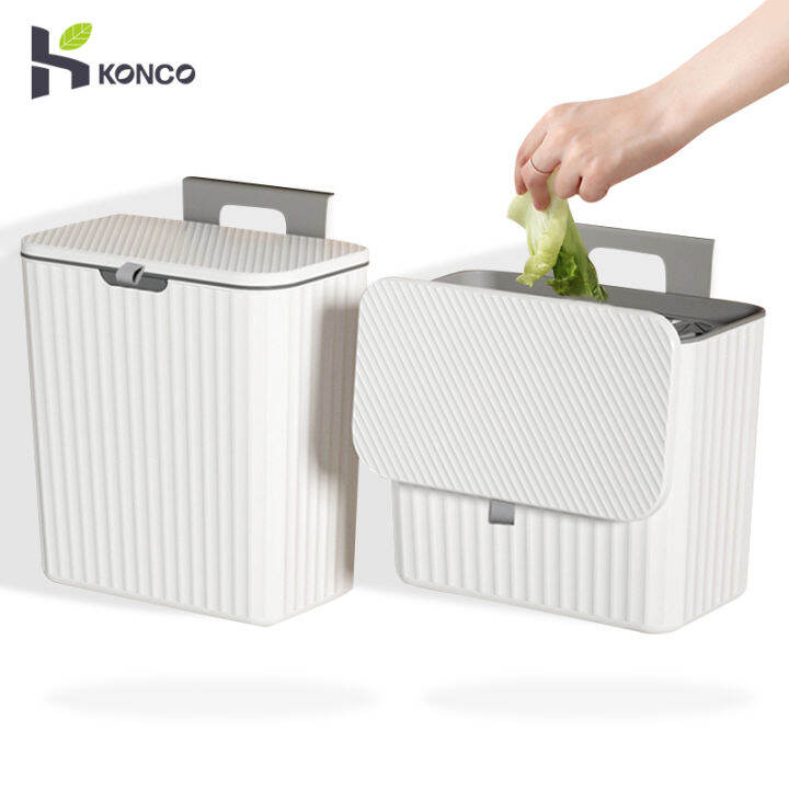 Konco 7L/9L wall hanging trash can Kitchen waste Bins Wall