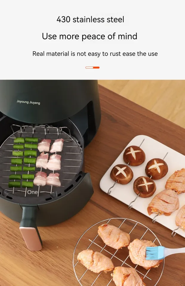 1 Set 430 Stainless Steel Air Fryer Rack With 4 Roast Meat Picks