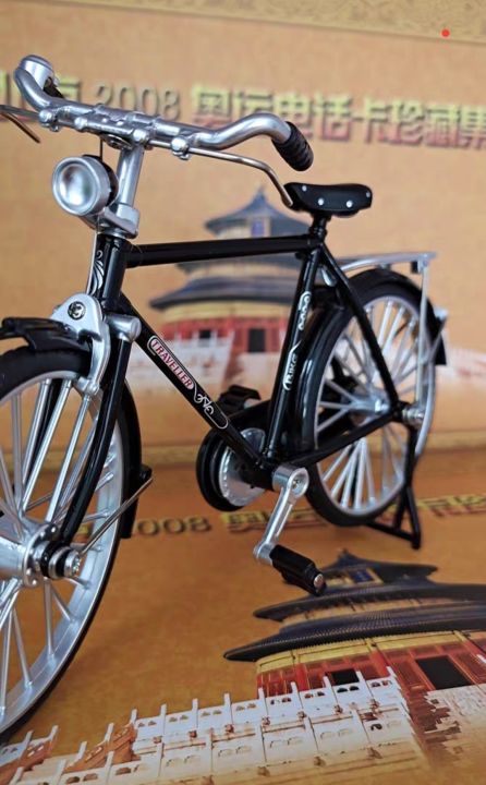 โมเดลรถจักรยาน-ล้อหมุนได้-เลี้ยวได้-ขาตั้งคู่ได้-อัตตราส่วน-1-10-จักรยานแบบโบราณ