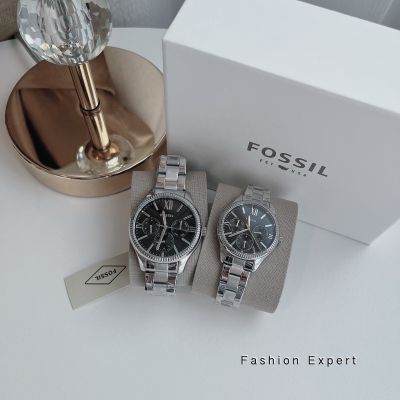 ✨ของแท้100%✨ นาฬิกาข้อมือคู่รัก Fossil BQ2644SET His and Her Multifunction Stainless Steel BQ2644