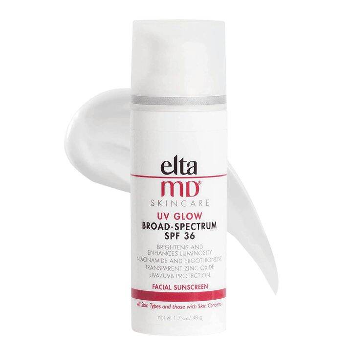 EltaMD UV Glow SPF 36 Sunscreen Moisturizer Face Lotion.Clear/Tinted.1.7 oz/48g Lazada.co.th