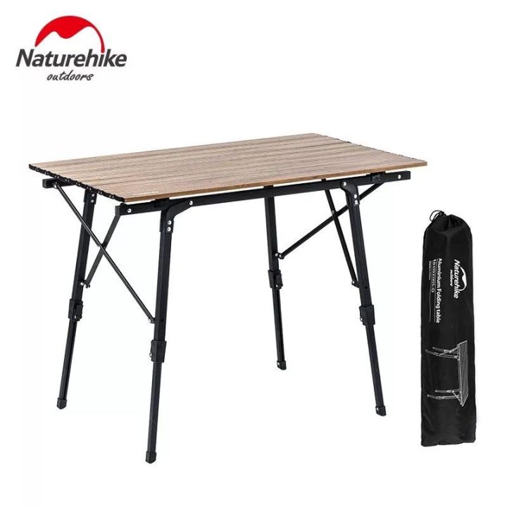 โต๊ะสนามอลูมิเนียมลายไม้-naturehike-ปรับ-2-ระดับ-น้ำหนักเบาพกพาสะดวก-พร้อมส่งทันที
