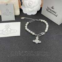 VIVIENNE WESTWOOD LUCRECE PEARL BRACELET กำไลข้อมือไข่มุก โลโก้ดาวเสาร์ ล้อมเพชร  ภาพถ่ายงานจริง ความยาว 22 ซม.