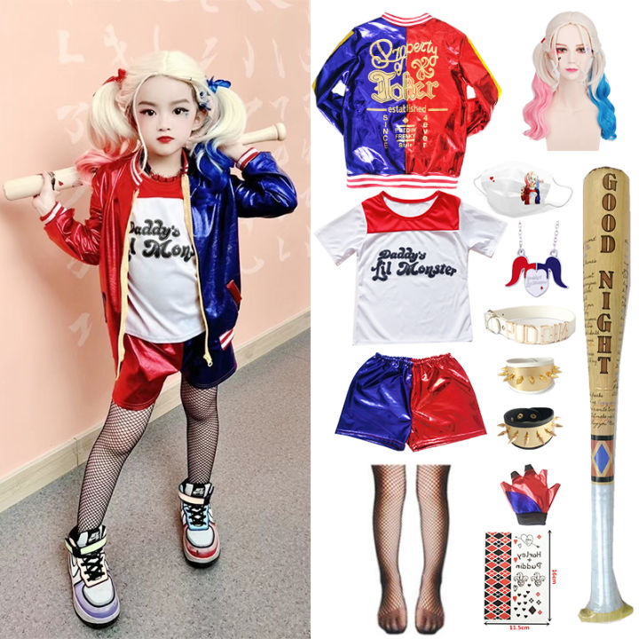 Harley Quinn Costume for Kids Girls Cosplay Suicide Squad Halloween ...