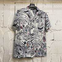 ฮาวายลายเสือขาว white Tiger hawaii ไซค์ m l xl 2xl 3xl ผ้าไหมซาตินอิตาลี่?% เนื้อผ้านิ่มสวมใส่สบายไม่ร้อน ใส่ได้ทั้งชายและหญิง