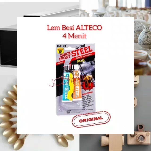 Lem Besi 4 Menit ALTECO 2 Ton Quick Epoxy Steel 56.7 G ORIGINAL ...