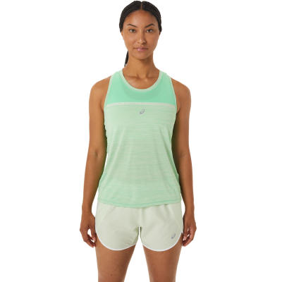 ASICS :  RACE TANK WOMEN RUNNING เสื้อ ผู้หญิง เสื้อ เสื้อกล้าม ของแท้  TOURMALINE/WHISPER GREEN