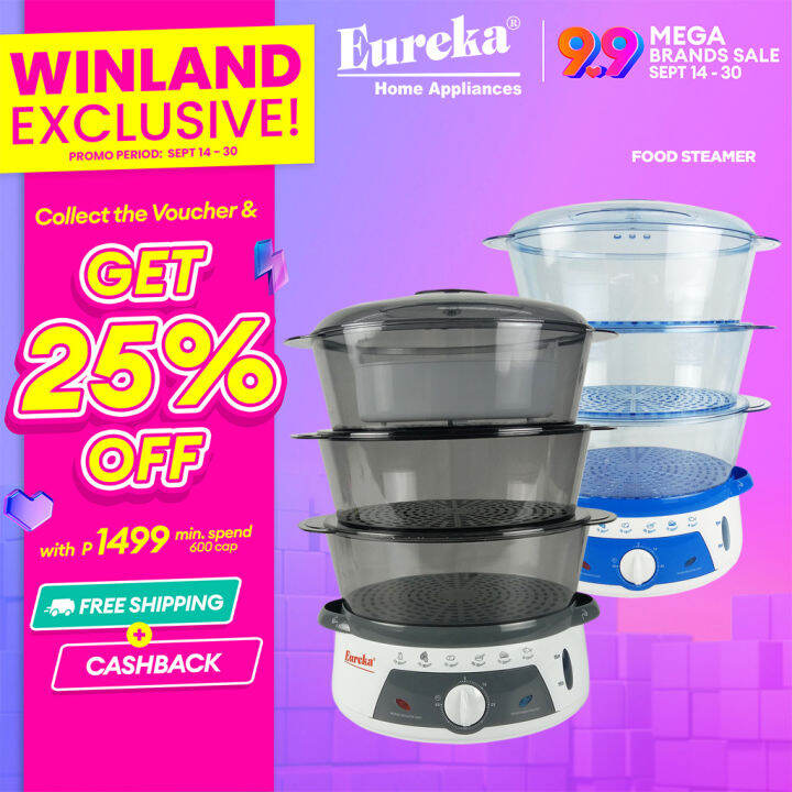 EUREKA by Winland 3Layer Transparent & Collapsible Steamer Trays