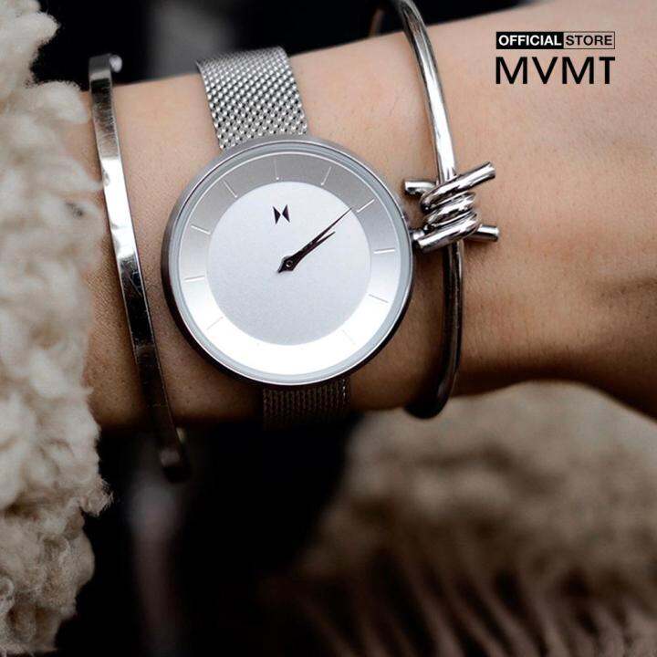 Đồng hồ nữ MVMT mặt tròn dây thép 32mm D-FB01-S 0000-07