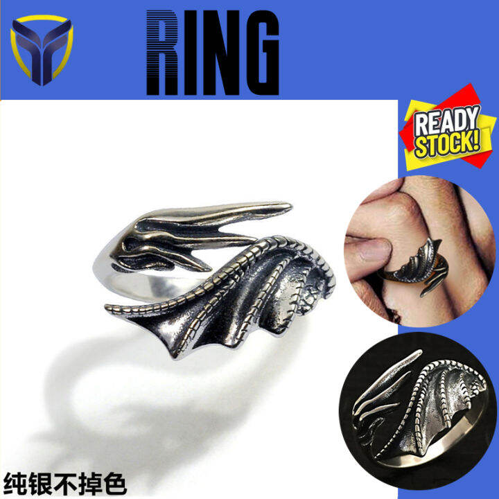 【Franco Fashion】Đồ Trang Trí Bằng Bạc Ý S925 Cho Nam Nữ Nhẫn Cánh Quỷ