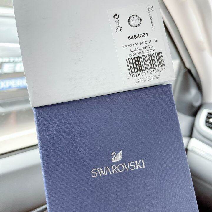 นาฬิกา-swarovski-สวยหรู-สีกรม-34มม-รับประกันของแท้-100