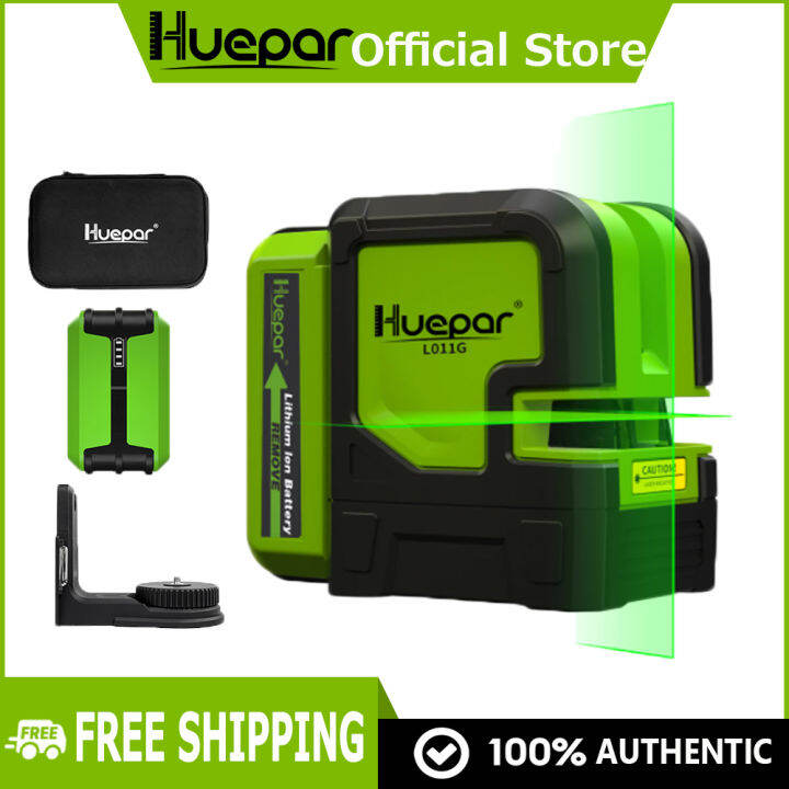 Huepar Lines Laser Level Green Beam Cross Line Self Leveling Rechargeable Li Ion Battery Laser