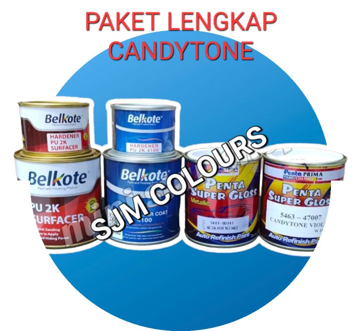 Cat Paket Lengkap Penta Oto Super Gloss Candytone Nc Pu Candy Merah