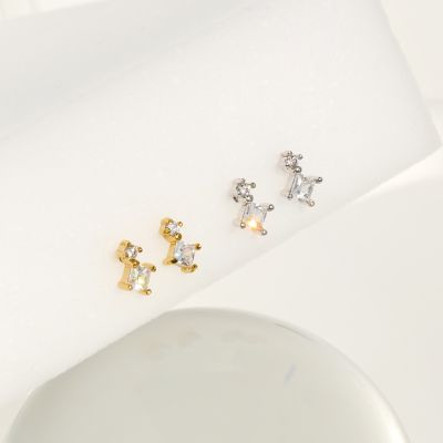 RINDA.STUDIO - Gemma stud (gold/silver) (ต่างหูแป้น)