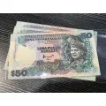 Duit Lama Malaysia Old BankNote RM50 Ringgit (ONE PCS). 