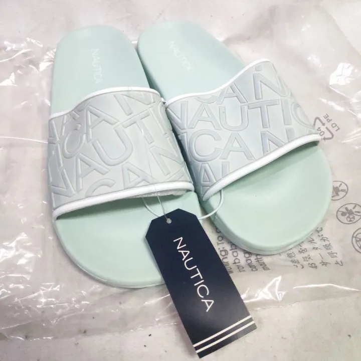 NAUTICA MINT GREEN SLIDES | Lazada PH