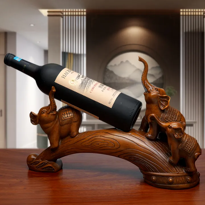 Modern Simple Elephant Wine Rack Decoration Living Room Wine Antique Rack Decoration