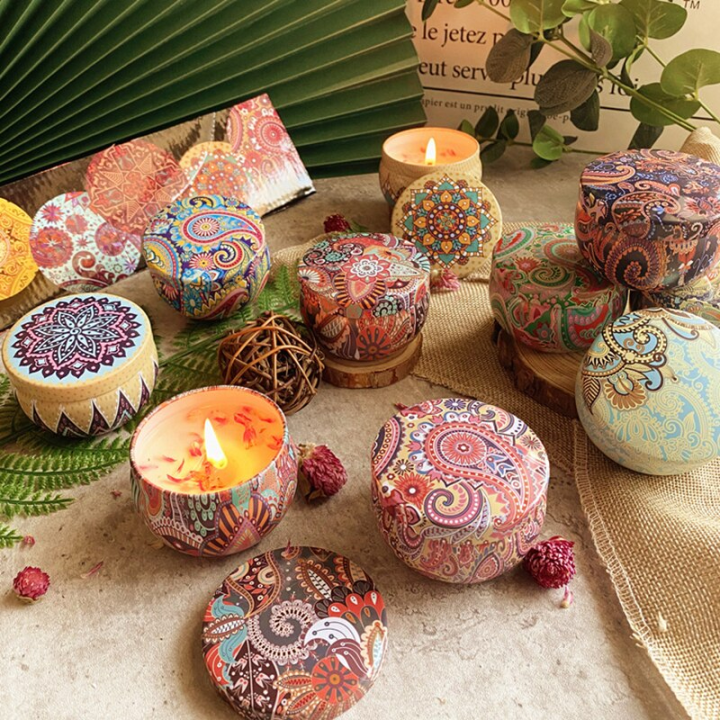 8pcs Eco-friendly Smokeless Scented Candle Soy Wax Tin Jars