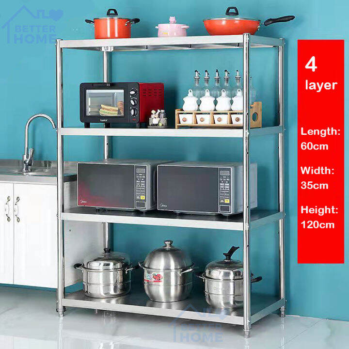 Kitchen Shelf Rack Organizer divider storage 4 layered 304