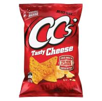 ซีซี นาโช แผ่นข้าวโพดอบกรอบรสชีส CC Cheese Nacho Corn Chips 175g.