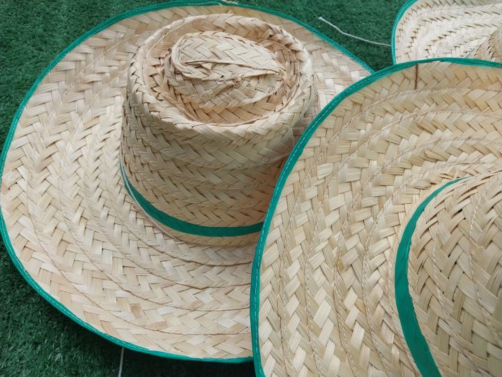 หมวกไม้ไผ่สานสีขาวธรรมชาติ-หมวกกันแดด-หมวกสาน