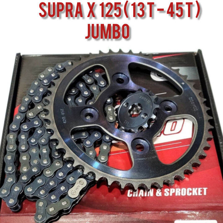 Gir Set / Gear Set / Drive Chain Kit / Sprocket Supra x 125 Ukuran 45