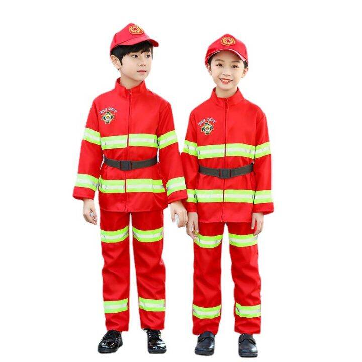 Cod Fireman Career Costume For Kids 4 11yrs Firefighter Costume For