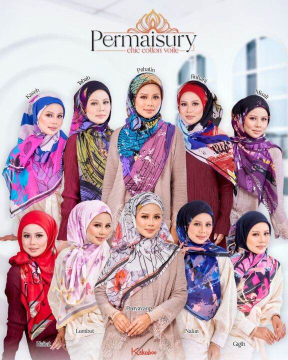 Tudung Bawal Kekaboo PERMAISURI COLLECTION (Bidang 45+) | Lazada