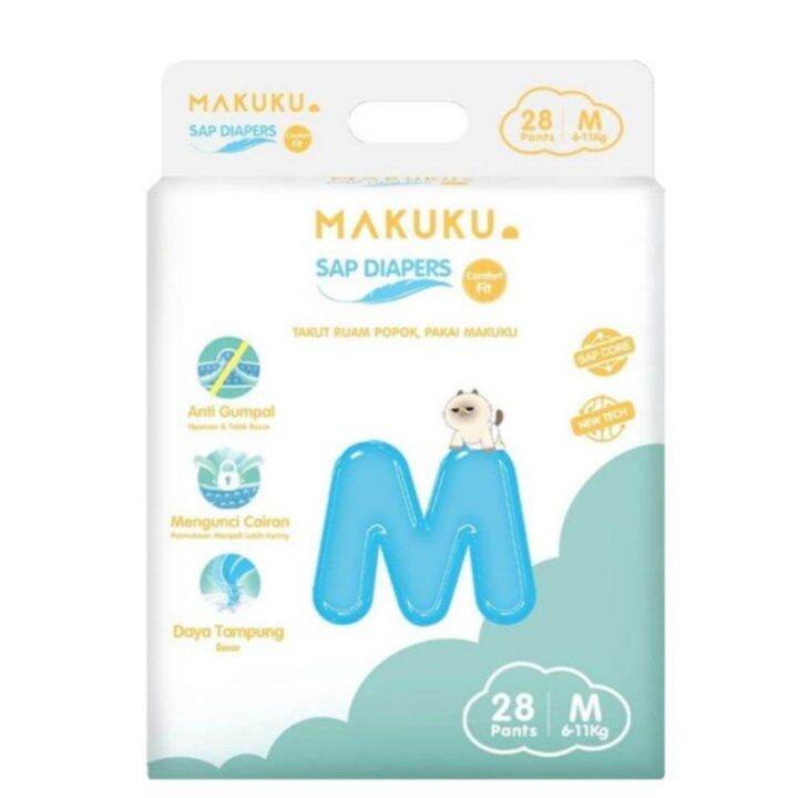 MAKUKU SAP DIAPERS COMFORT FIT M28 | Lazada Indonesia