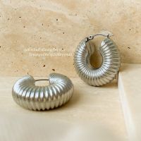 FAV TINARI 103 chunky silver hoops ต่างหูห่วง