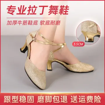 Golden colour sale heels