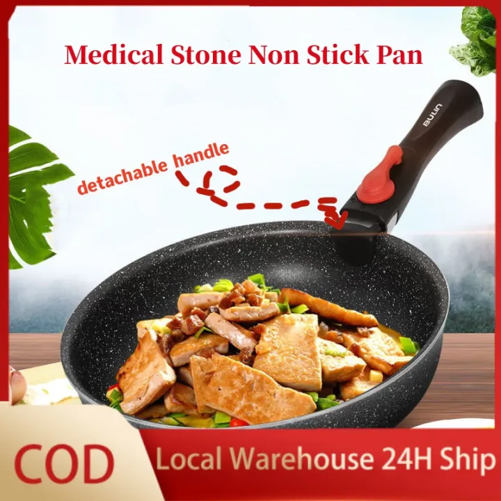 Camping Pan Handle Detachable Medical Stone Nonstick Layer Induction