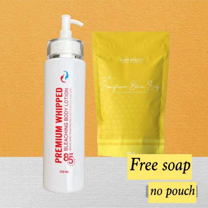 PREMIUM WHIPPED BLEACHING BODY LOTION 250ML with GLAM BEAUTY SOAP 135g